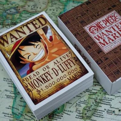 100 Vel/Set Anime ONE PIECE Gezocht order Gehele karakterserie 100 PostkaartVerjaardagskaart Wenskaart Kerstmis Hoge Kwaliteit Cadeau white