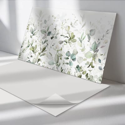 Wallfluent Vinyl Wandpaneel - Delicate bladeren in de compositie Vinyl Wandbekleding - 100 cm x 50 cm - Groente PVC wandpaneel - 1 stuk - Rechthoekig Wandbekleding Vinyl - Bloemen Wandpaneel - Zelfklevend Muurpaneel - Wandpaneel Keuken en Badkamer