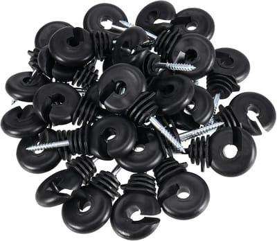 Hek Isolators - Ring Insulators - Elektrisch Heining - Eenvoudige Installatie - 8.5cm Lengte - Zwart