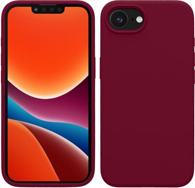 kwmobile telefoonhoesje geschikt voor Apple iPhone 17e / iPhone 16e - Hoesje met siliconen coating - Smartphone case in rabarber rood