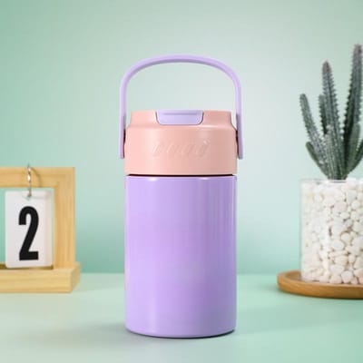 316 RVS Beker Outdoor Draagbare Sportketel voor Mannen en Vrouwen Hoge Waarde Rietjesbekers Draagbare Bloemenbekers 550ml paars