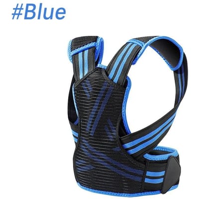 Houdingscorrector Rugbrace voor Kinderen Tieners Jongens Meisjes Rugondersteuning om Inzakken te Verbeteren Comfortabel te Dragen Onder Kleding L Waist 55-80cm blauw