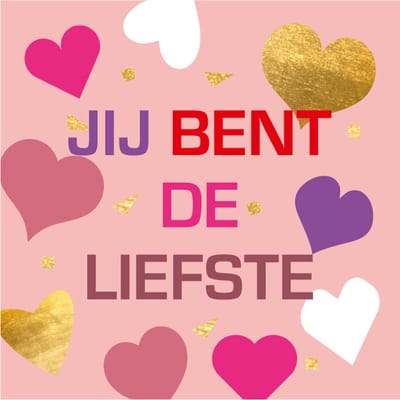 Bloemenkaartjes Jij bent de liefste - Cadeaukaartjes - 20stuks - 7x7cm - Met Boorgaatje - Roze - Bloemkaartje - Mini Kaartjes