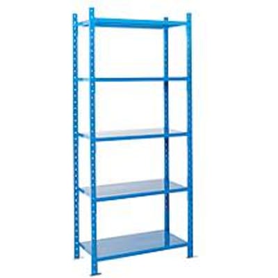 Legbordstelling-basissectie, m. 5 legborden van plaatstaal, B 1010 x D 500 x H 2500 mm