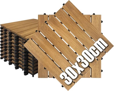 Houten Tegels - Balkonvloer Tuintegels - Terras Patio - Insteeksysteem Drainage - 30x30cm - Bruin