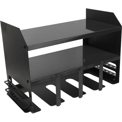 Gereedschap Organizer 4 Sleuven IJzeren Structuur Multifunctionele Compacte Boorhouder Wandmontage voor Werkplaats Magazijn Zwart zwart