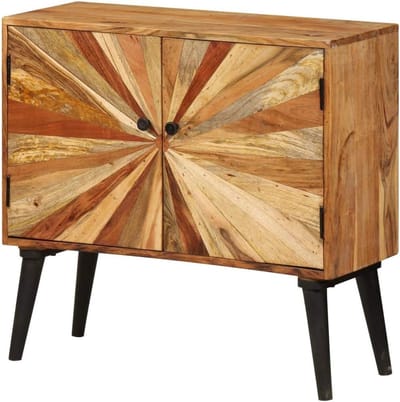 Massief Houten Dressoir - Commode Bijzetkast - Opbergen Woonkamer - Rustieke Voorkant - 85 x 30 x 75 cm