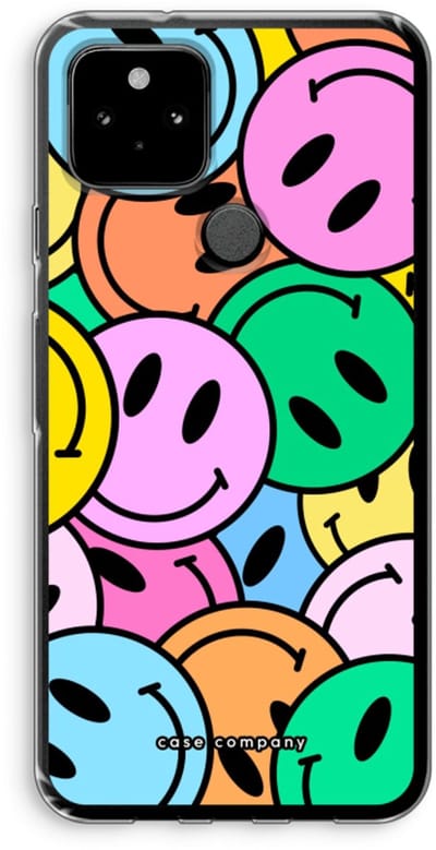 Case Company® - Hoesje geschikt voor Google Pixel 5 hoesje - Smiley N°1 - Soft Cover Telefoonhoesje - Bescherming aan alle Kanten en Schermrand