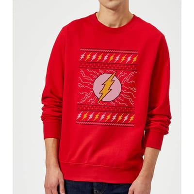 DC Flash Knit Christmas Jumper - Red - S