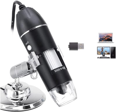 Digitale USB Microscoop - Vergrootglas Camera - Gedetailleerd Onderzoek - 1600X Vergroting - 1 kg - Zwart