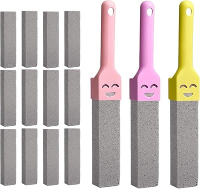 12 Stuks Pumice Steen voor Toiletreiniging met 3 Handvatten - Effectieve Schoonmaakblok voor Vuilverwijdering in Keuken, Badkamer, Douche en Wastafel