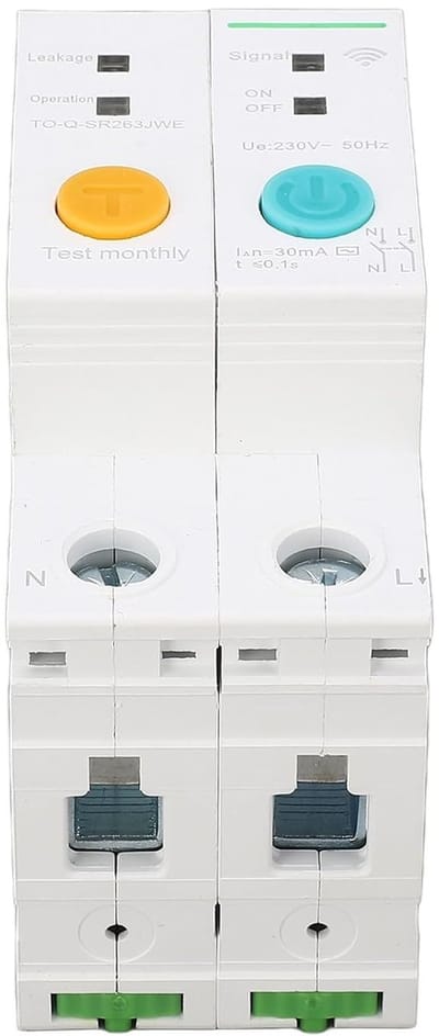 Slimme Stroomonderbreker - WiFi Schakelaar - App Bediening - Aardlek Beveiliging - 25A 230V