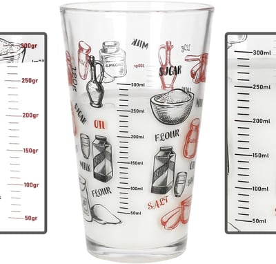 Drinkglas ORGANIC REZEPT met bakmotief & maatstreepjes – 67628