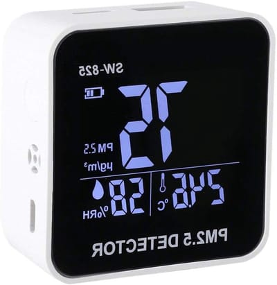 Luchtkwaliteitsmeter - PM2.5 detector - Luchtkwaliteit meten - Temperatuur vochtigheid indicator - Compact formaat - Standaard