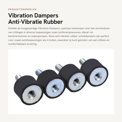 Dailygoods- Schokdempers Rubber - Antivibratie - Silentblock Isolator - Voor Luchtcompressoren - Voor Dieselmotoren - M6/M8 Schroefdraad - Zwart/Zilver - Trillingsdempers