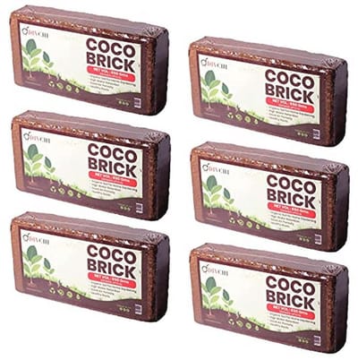 Kokos Coir Bakstenen 6 X 650g | 100% Natuurlijk | Reptielvriendelijk | Stabiele Groei | Hoge Vochtbehoud | Gezonde Luchtdruk