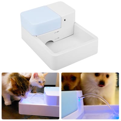 Katten Drinkfontein Automatisch – 1.8L Waterdispenser met LED Nachtlamp– Stille Pomp – 220V– Huisdieren Fontein voor Kat of Kleine Hond– Met Dubbel Filtersysteem – Wit