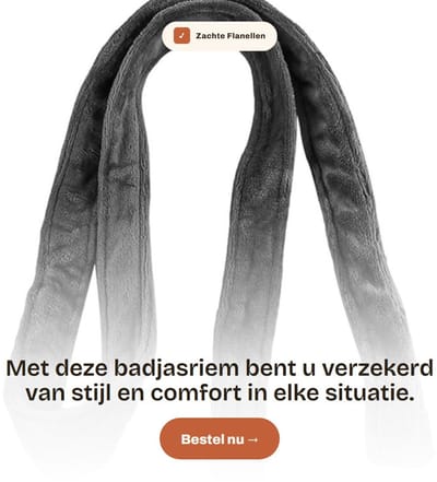 Dailygoods- Badjasriem Zacht Flanel - Vervangende Stropdas - Ademend - Comfortabel - Lengte 160-200 cm - Duurzaam - Badjasstrik