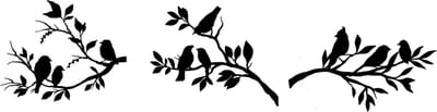 Decoratieve raam - muur stickers - vogels op takken - wallart - plaksticker