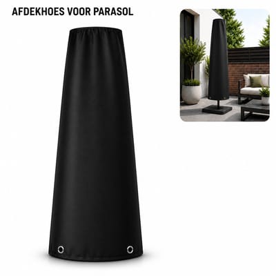 Parasolhoes Zwart 175 cm – Afdekhoes voor Parasol – Waterafstotende Beschermhoes 210D Polyester met PU-coating – Incl. Draagtas