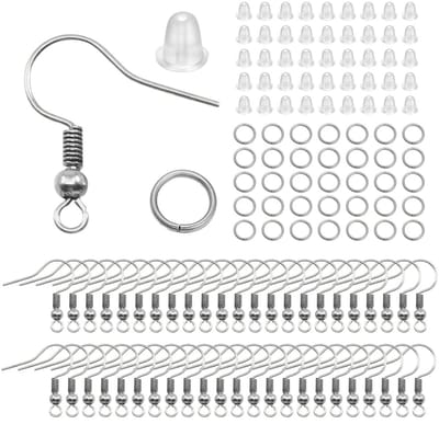Oorbel Haakjes - 100 Stuks - Oorbellen Maken Set - Zilverkleurig Met Stoppertjes & Ringetjes - Kasey