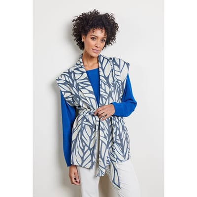DIDI Sleeveless Vest Diam Print Darkblue With Lush Print Taglia: 40 | Cardigan Outlet | Donna | Blu