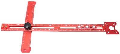 Boren Positionering Liniaal - Schrijfgereedschap Houtbewerking - Nauwkeurig Markeren - Verstelbare Schuifblokken - 73 cm - Aluminiumkleur