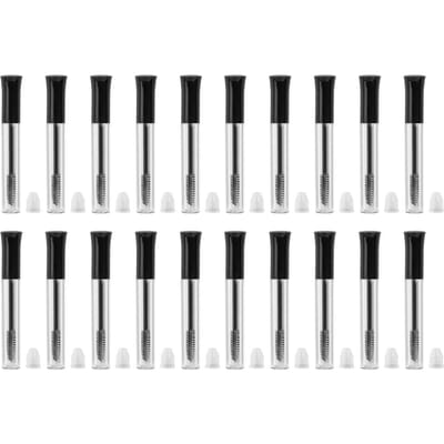 Lot de 20 tubes de mascara vides de 5 ml, rechargeables, pour la croissance des cils, contenant pour liquide, outil cosmétique black