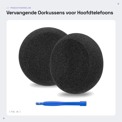 Dailygoods- Oorkussens Vervangend voor GRADO SR60/SR80/SR125/SR225/M1 - Schuim - Hoofdtelefoon Pad x 2 - Compatibel met GW100x - 3.1"/3.1"/0.8" - Nieuwe Look - Hoofdtelefoon Pads