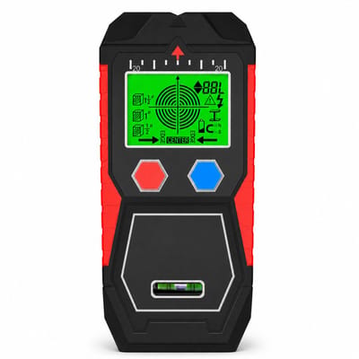 6-in-1 MuurDetector - Studfinder - Metaal Hout en AC Detectie - LCD Display - Rood