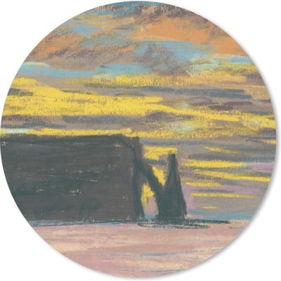Muismat rond 20x20 cm - Mousepad Aiguille en Porte d'Aval zonsondergang - Claude Monet - Ronde muismatten