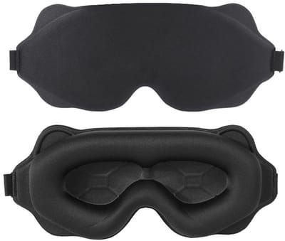 Dailygoods- Slaapmasker 6D Lichtblokkerend - Oogmasker Ademend - Nacht- en Vliegtuigreisbenodigdheden - Zwart - Ultiem Comfort - 9.2x3.9x0.8 Inch