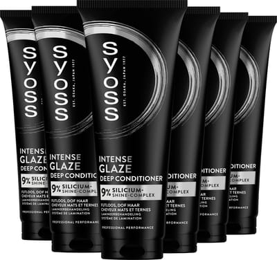 Syoss Glaze - Conditioner - Herstelt Futloos en Dof Haar - Glans en Zijdezacht Resultaat - Zacht en Makkelijk Doorkambaar - Vermindert Pluis tot 24u - Voordeelverpakking - 6x250 ml