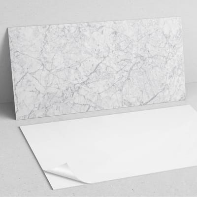 Coloray Wandpanelen Zelfklevend - Geaderd marmerpatroon PVC Wandpaneel - 100 cm x 50 cm - Wit Wandbekleding Zelfklevend - 1 stuk - Texturen Wandpanelen Zelfklevend - Keuken Wandpanelen - Wandpanelen Badkamer