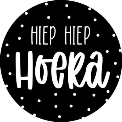 Hippekaartjeswinkel Sluitstickers Hiep Hiep Hoera! - Feestelijk voor feestje - 20 stuks