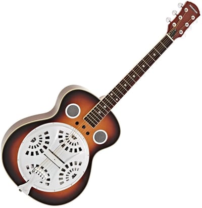 Roundneck Resonatorgitaar, Sunburst Wood Body van Gear4music