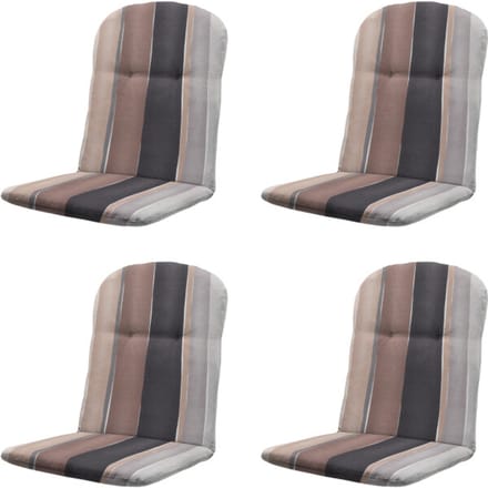 Madison kuipstoelkussen hoge rug nox - 96x45x3,5cm set van 4