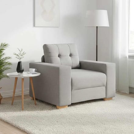 vidaXL - Fauteuil - Wolgrijs - 100x78x80 - cm - Stof
