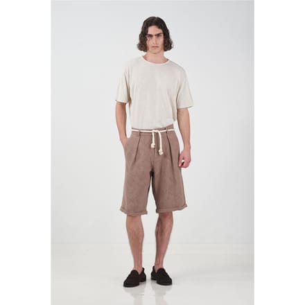 Gestructureerde Hoge Taille Wijd Benen Shorts