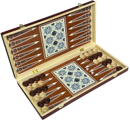 Ultra Chess Gambit - Schaken, Backgammon en Dammen - 3in1 set - 49X49CM - Hout - Opklapbaar bord