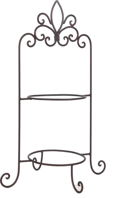 Clayre & Eef Etagère voor 2 borden 38x30x57 cm Bruin IJzer