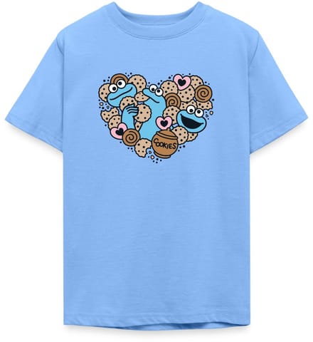 Sesamstraat Hart Met Koekiemonster T-Shirt Tiener