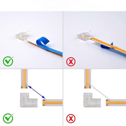 Hoekconnector voor COB LED-strip 48V 10mm - Kunststof - SILUMEN