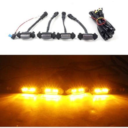 LED-grilleverlichtingset Autodagrijverlichting Automodificatie-accessoires Blackened Shell Amber Light black