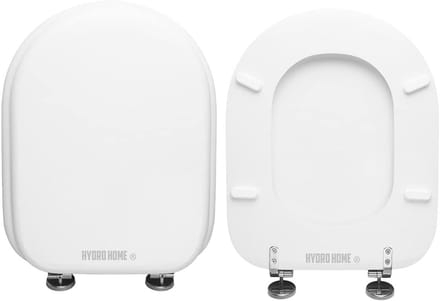 Toiletbril Hout - WC Deksel - Badkamer Upgrade - Hars Coating 2mm - Verstelbare Scharnieren - Wit