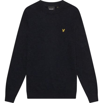 Lyle & Scott trui donkerblauw gemeleerd lamswol
