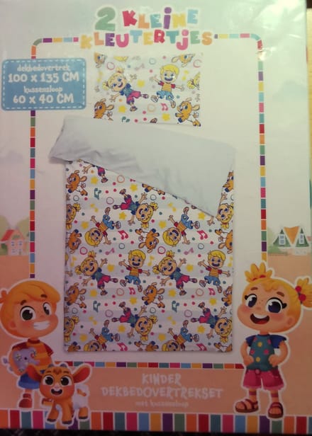 2 Kleine Kleutertjes  --  Kinder dekbedovertrek 100 X 135 cm + kussensloop 60 X 40 cm