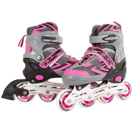 Inline skates maat 33-36 roze/grijs verstelbaar Skates/Skeelers