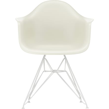 Vitra DAR Eames Plastic Armchair - kiezelsteen RE - wit