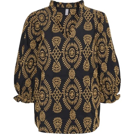 Blouse met korte mouwen Casual fit Blac